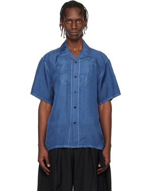 Toga Virilis Cupra Stripe S/S Shirt - Blue