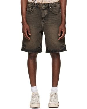Represent Overdyed Denim Shorts - Black
