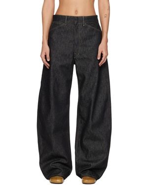Lemaire High Waisted Curved Jeans - Black