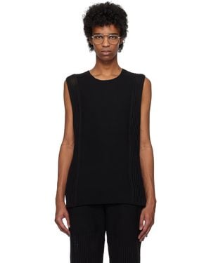 Homme Plissé Issey Miyake Rustic Knit Vest - Black