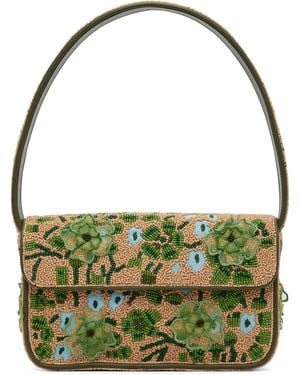 STAUD Tan Tommy Beaded Bag - Green
