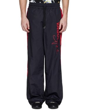 VAQUERA Pantalon De Survêtement Noir Et Rouge À Boutons-Pression - Bleu