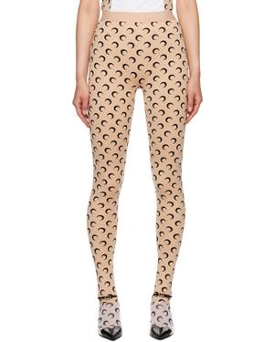 Marine Serre Tan All Over Moon Leggings - Natural