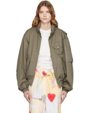 OPEN YY Cotton Cargo Bomber Jacket - Natural