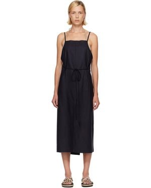 Baserange Yumi Apron Midi Dress - Black