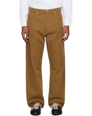 Norse Projects Tan Mogens Relaxed 5 Pocket Heavy Twill Pants - Natural