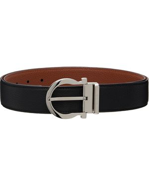 Ferragamo Reversible & Adjustable Gancini Casual Belt - Brown