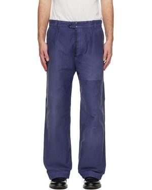 Maison Margiela Workers Moleskin Pants - Blue