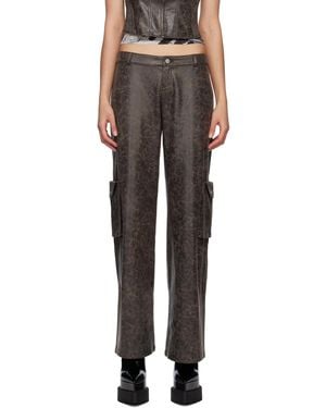 Miaou Brown Elias Faux-leather Trousers - Black