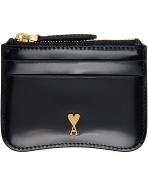 Ami Paris Paris Paris Zipped Card Holder - Black