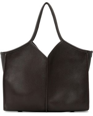 Hereu Calella Squared Medium Grainy Tote - Black