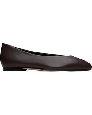 Aeyde Ellie Almond-Toe Ballerina Flats - Black