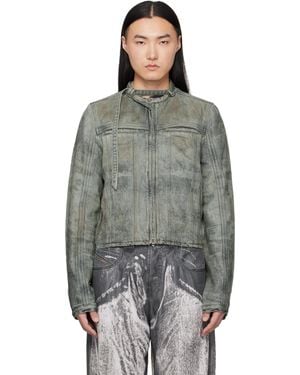 DIESEL Cotton-Hemp Satin Denim Jacket - Grey