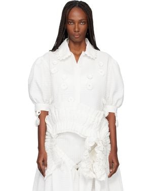 Róisín Pierce Iced Crochet And Pintuck Shirt - White