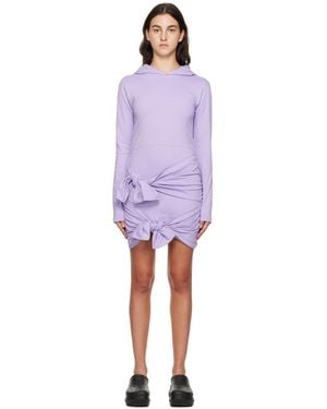 MSGM Robe courte mauve à capuche - Violet