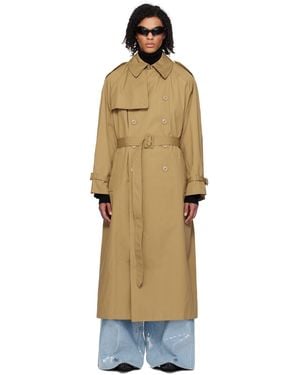 Vetements タン オーバーサイズ トレンチコート - ブラック