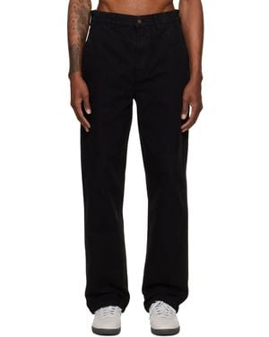 Merz B. Schwanen Pantalon Droit Noir En Canevas De Coton