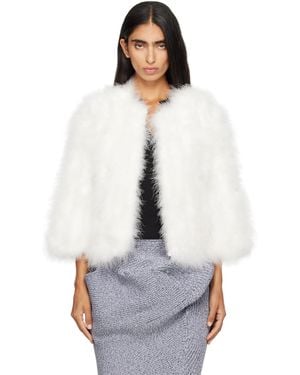 Yves Salomon Off- Turkey Feather Jacket - Grey
