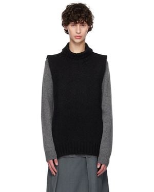 Jil Sander オープンサイド ベスト - ブラック