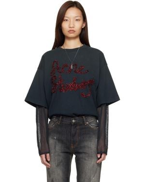 Acne Studios Layered Logo T-Shirt - Black