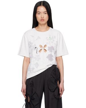JKim Embroidery Scheme Petal T-Shirt - White