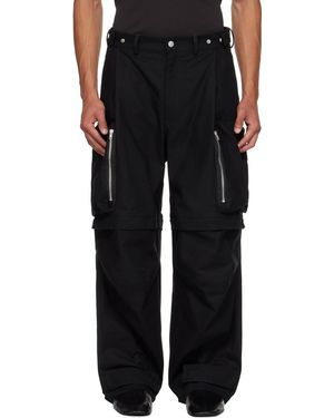 Mordecai Canvas Cargo Trousers - Black