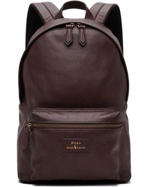 Polo Ralph Lauren Pebbled Leather Backpack - Brown