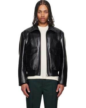Marni Buffed Leather Jacket - Black