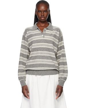 NOTHING WRITTEN Kevin Stripe Pullover Polo - Grey