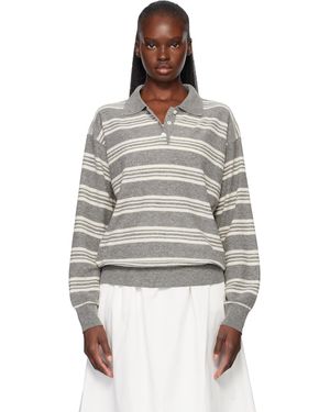 NOTHING WRITTEN Polo De Style Pull Kevin Gris À Rayures