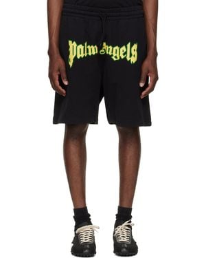 Palm Angels Outline Logo Sweat Shorts - Black
