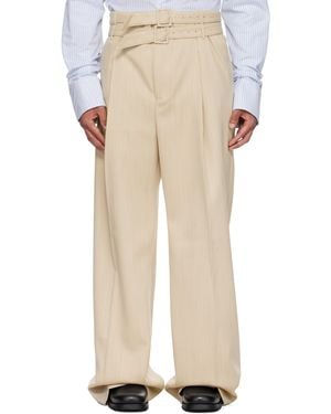 Egonlab Pleated Pants - Natural