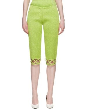 Super Yaya Lozanges Capri Trousers - Green