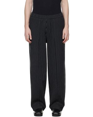 Fred Perry Pantalon De Survêtement Noir À Rayures Fines Édition Kris Van Assche