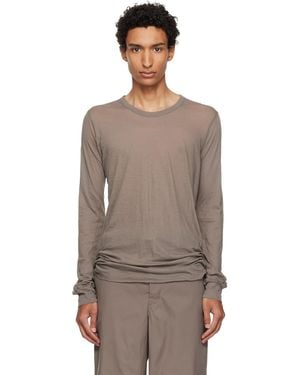 Rick Owens Tower Basic Ls T-Shirt - Brown