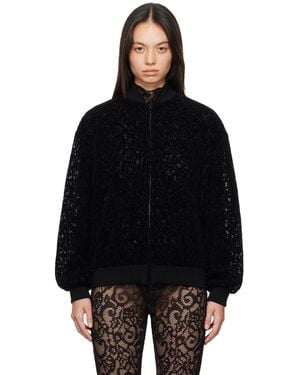 Moschino Lace Bomber Jacket - Black