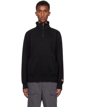 Carhartt Chase Neck Zip スウェットシャツ - ブラック