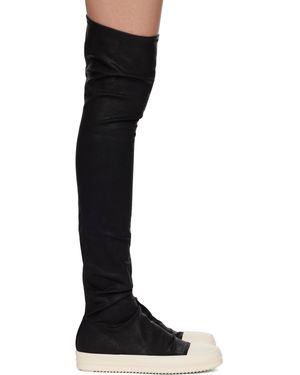 Rick Owens Bottes Cuissardes De Style Chaussette Noires