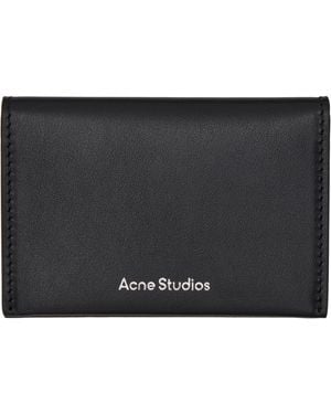 Acne Studios ブラック レザー 二つ折りカードケース