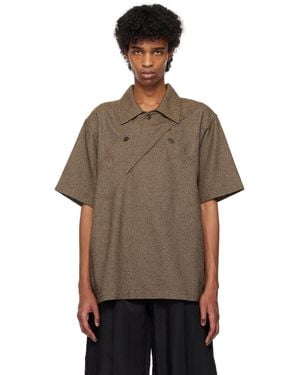 NULLUS Vintage Short Sleeve Polo - Brown