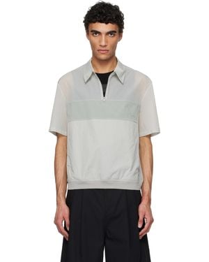 Amomento Sheer Colour Block Polo - Black