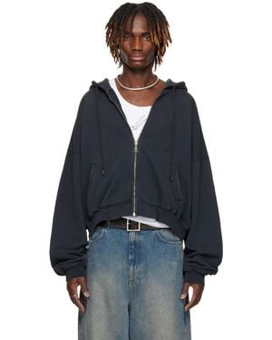 Lu'u Dan Washed Zip Hoodie - Blue