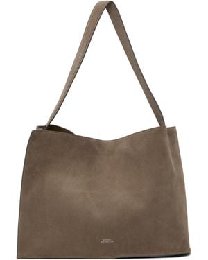 Studio Nicholson Cabas Doublet Taupe En Suède - Marron