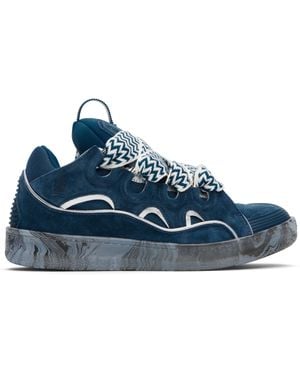 Lanvin ブルー Curb マーブルソール レザースニーカー