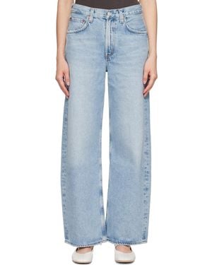 Agolde Jean Bleu À Taille Mi-Haute Et À Coutures Incurvées