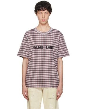 Helmut Lang レッド&ホワイト ロゴプリント Tシャツ