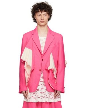 Comme des Garçons ピンク ギャバジン ミディアム テーラードジャケット