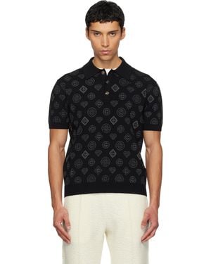 CASABLANCA City Jacquard Polo - Black