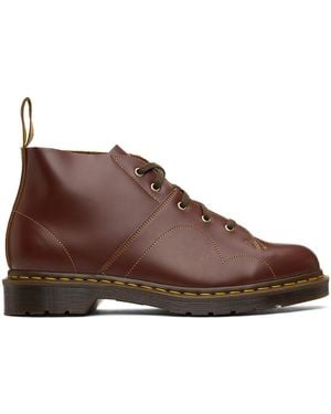 Dr. Martens Burgundy Vintage Church Monkey Boots - Brown