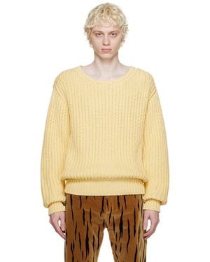 Bally Yellow Crewneck Jumper - Natural